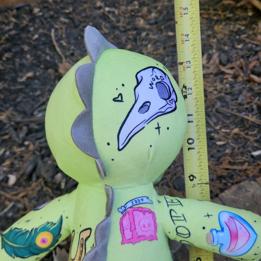 Tattoo Zoo 2023 Thrash The Dino 14" Plush With Tags Punk Rock Plush - Picture 13 of 14
